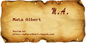 Mata Albert névjegykártya